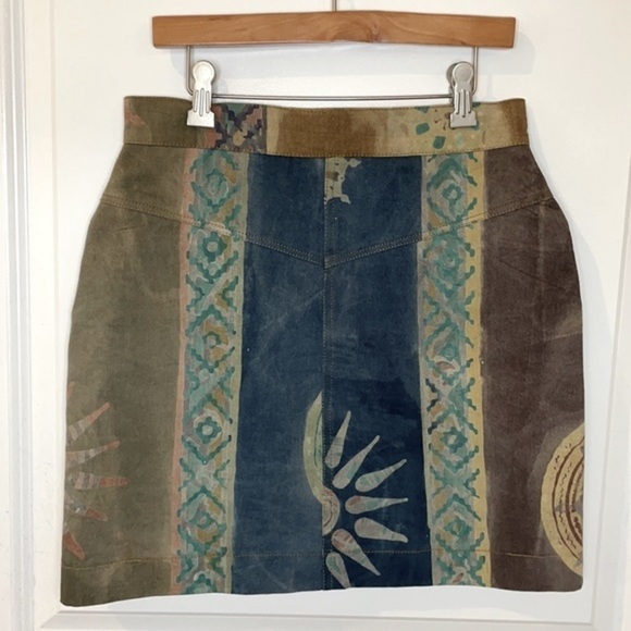 CHANTIK | Women’s Multi Color Hippie Boho Half Zip Skirt Size Sm - Picture 6 of 6